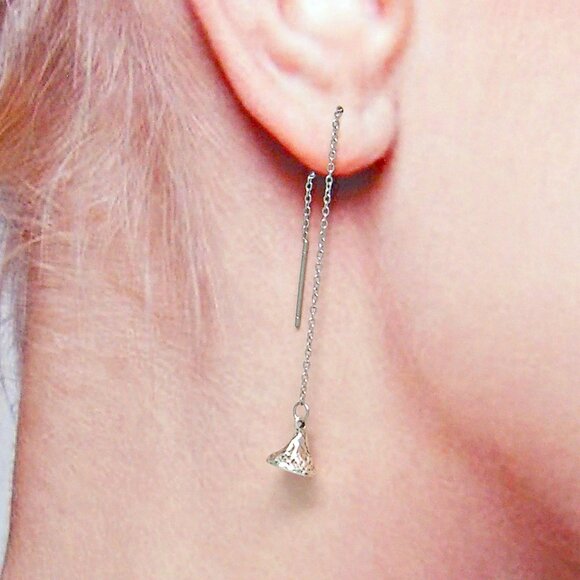 Ear Threads Dangle Candy Charms Sterling Silver - Picture 1 of 5